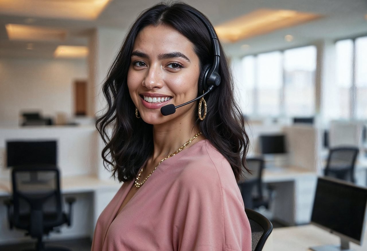Agente de contact center atendiendo con Wolkvox